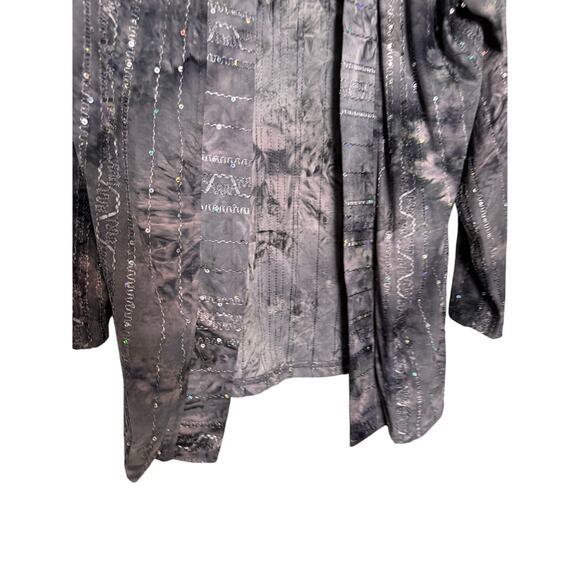 Shannon Ford grey tie dye embellished open front cardigan - Picture 3 of 6